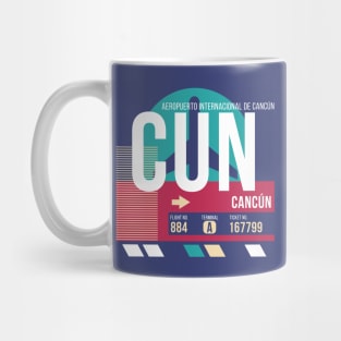 Cancun, Mexico (CUN) Airport Code Baggage Tag Mug